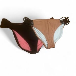 Victoria's Secret Pink and White Bikini Bottoms